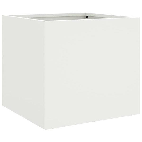 Weiße Pflanzkübel, 2er Set, 32cm Stahl
