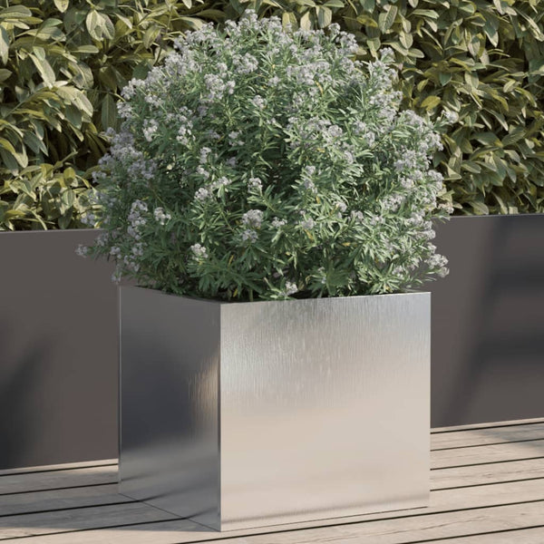 Edelstahl Pflanzkübel Silber 32x30x29 cm