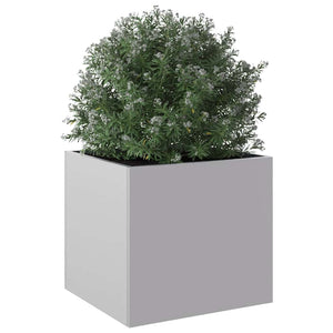 Silberner Pflanzkübel, 32 cm, Verzinkter Stahl