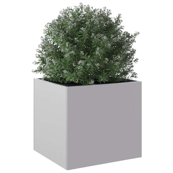 Silberner Pflanzkübel, 32 cm, Verzinkter Stahl