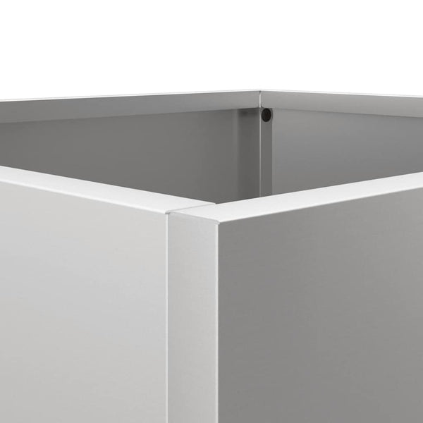 Silberner Pflanzkübel, 32 cm, Verzinkter Stahl