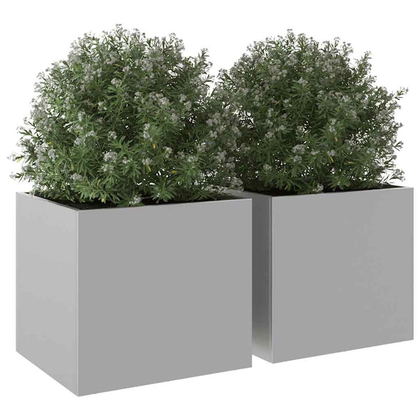 Pflanzkübel Set, Silber, 32x30x29cm
