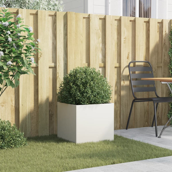 Weißer Pflanzkübel Stahl 42x40x39 cm