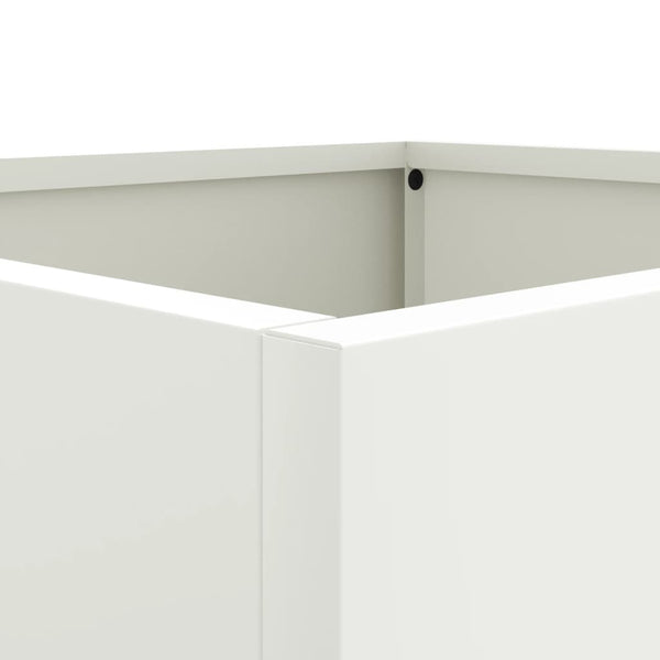 Pflanzkübel 2er Set, Weiß, 42x40x39 cm, Stahl
