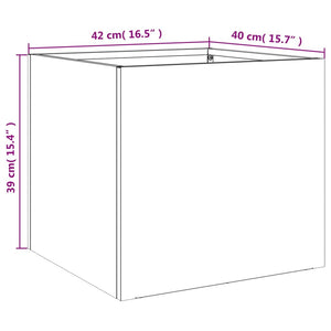 Pflanzkübel 2er Set, Weiß, 42x40x39 cm, Stahl