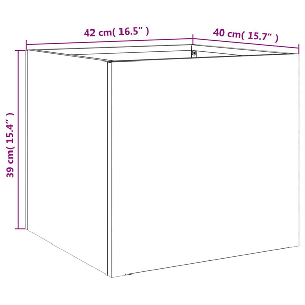 Pflanzkübel 2er Set, Weiß, 42x40x39 cm, Stahl
