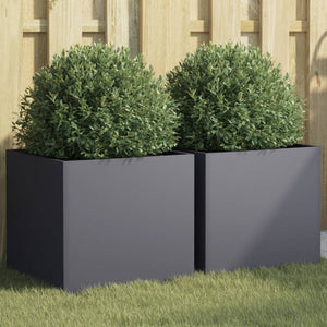 Anthrazit Pflanzkübel 2er Set, 42cm Stahl