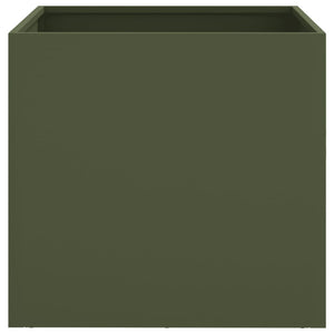Pflanzkübel 2er Set Olivgrün Stahl 42x39cm