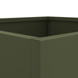 Pflanzkübel 2er Set Olivgrün Stahl 42x39cm