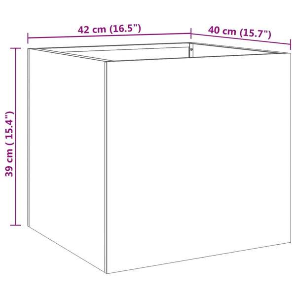 Edelstahl Pflanzkübel Silber 42x40x39 cm