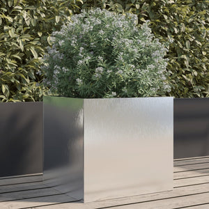 Edelstahl Pflanzkübel Silber 42x40x39 cm