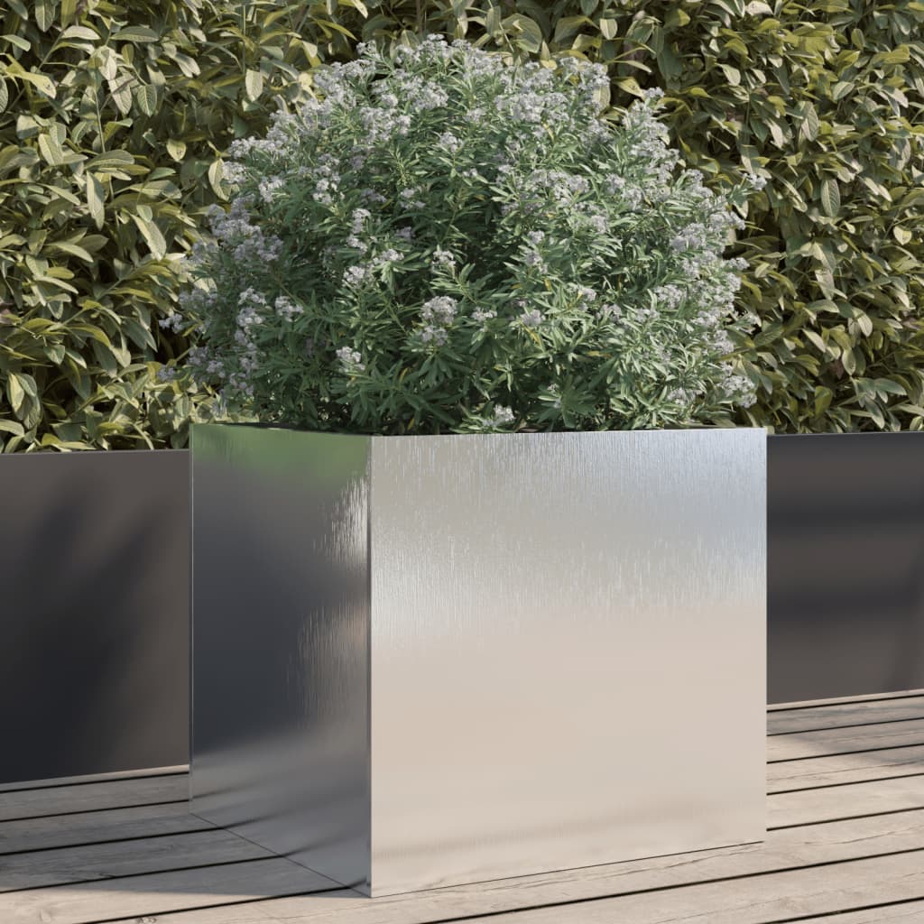 Edelstahl Pflanzkübel Silber 42x40x39 cm