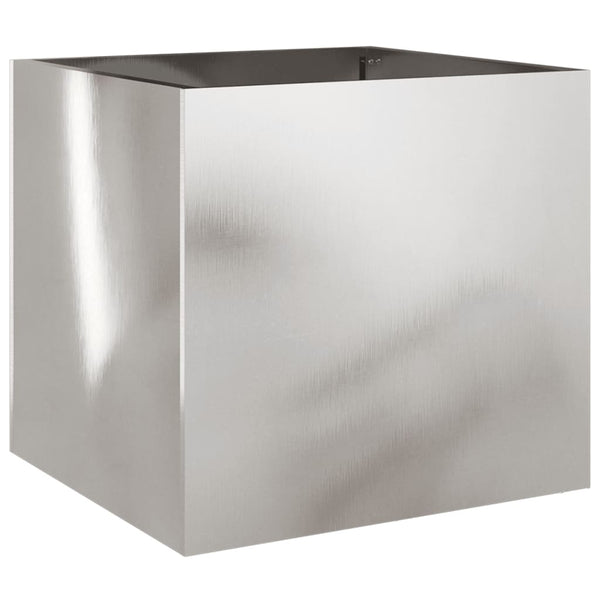 Silberne Pflanzkübel 2er Set Edelstahl 42cm