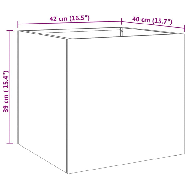 Silberne Pflanzkübel 2er Set Edelstahl 42cm