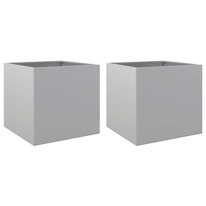 Silberne Pflanzkübel 2er Set, 42cm