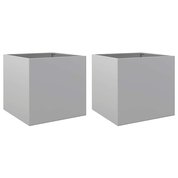 Silberne Pflanzkübel 2er Set, 42cm