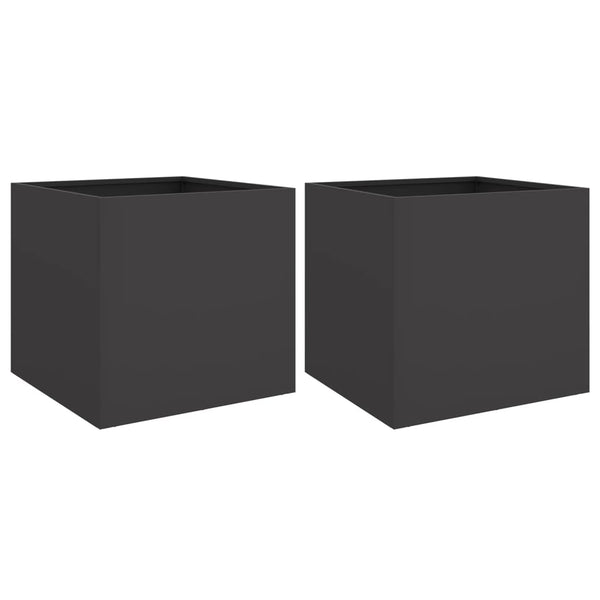 Pflanzkübel Set, Schwarz, 49x47x46 cm