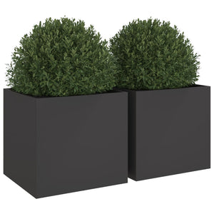 Pflanzkübel Set, Schwarz, 49x47x46 cm