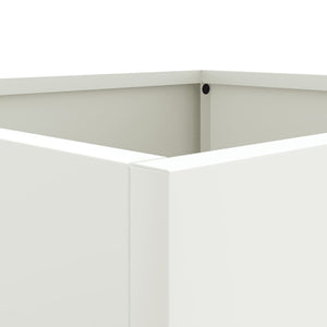 Pflanzkübel Weiß Stahl 2er Set 49cm