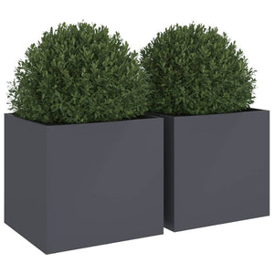 Anthrazit Pflanzkübel 2er Set Stahl 49x47x46cm