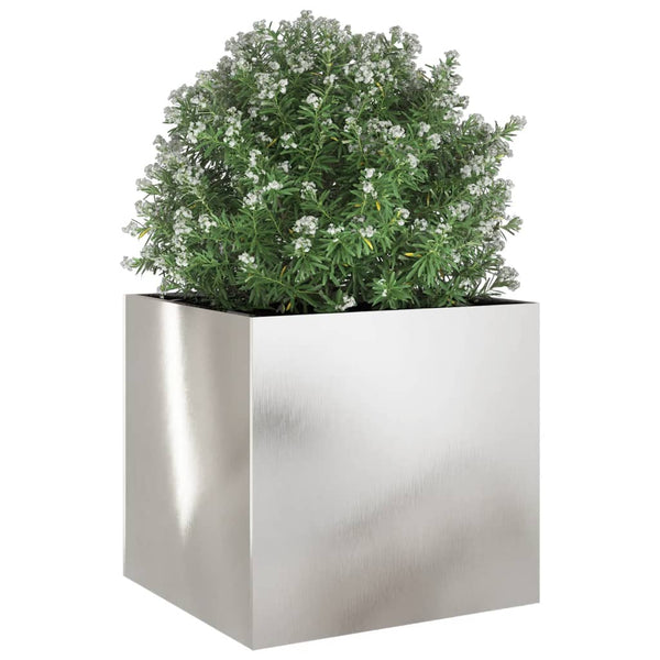 Edelstahl Pflanzkübel Silber 49x47x46cm