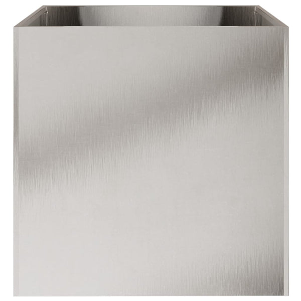 Edelstahl Pflanzkübel Set, Silber, 2er