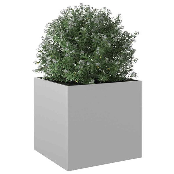 Silberner Pflanzkübel, 49 cm, Verzinkt