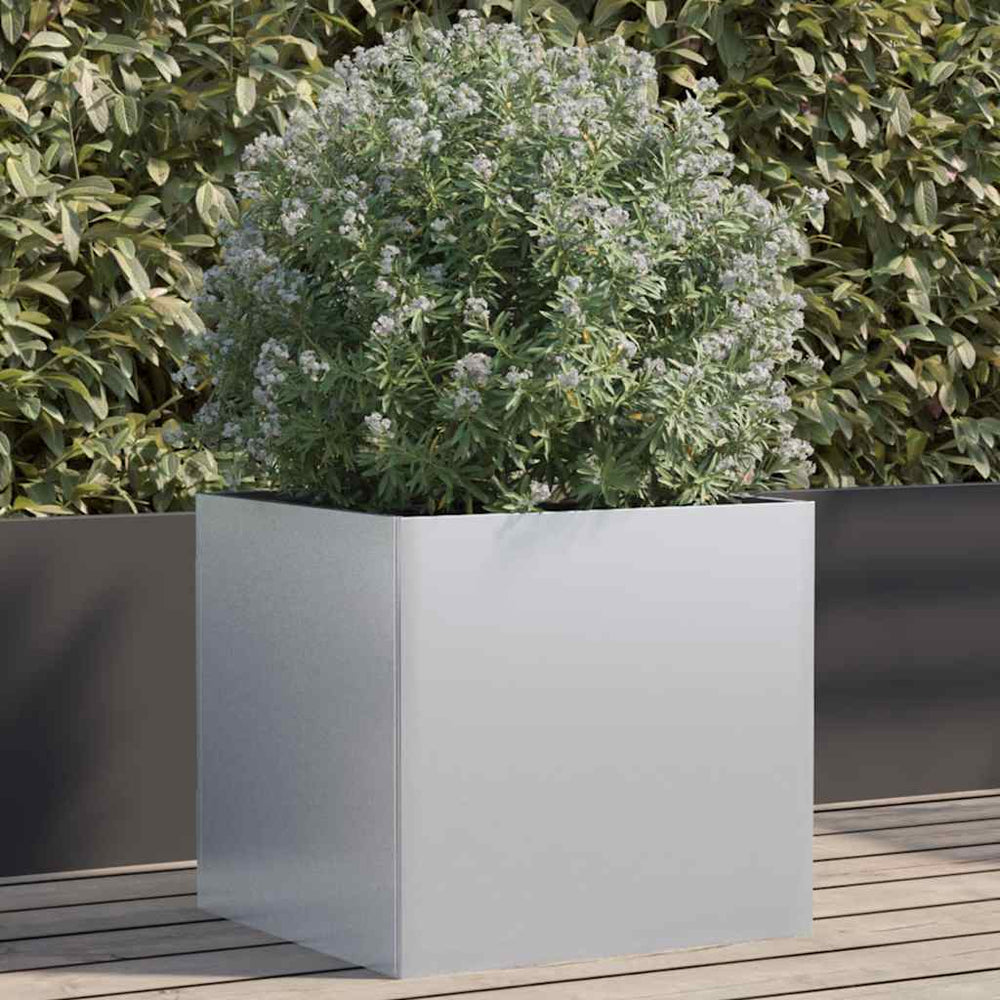 Silberner Pflanzkübel, 49 cm, Verzinkt