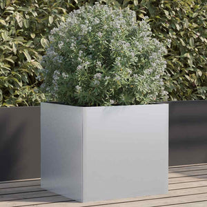 Silberner Pflanzkübel, 49 cm, Verzinkt