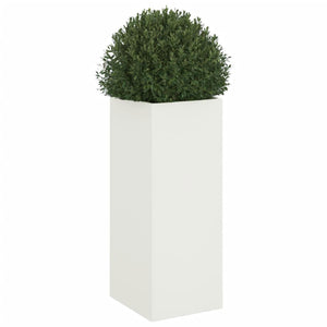Weißer Pflanzkübel Stahl 32x29x75 cm