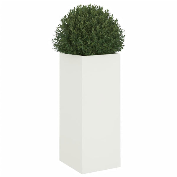 Weißer Pflanzkübel Stahl 32x29x75 cm