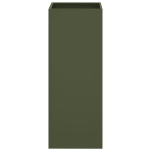 Olivgrüner Pflanzkübel aus Stahl, 75 cm