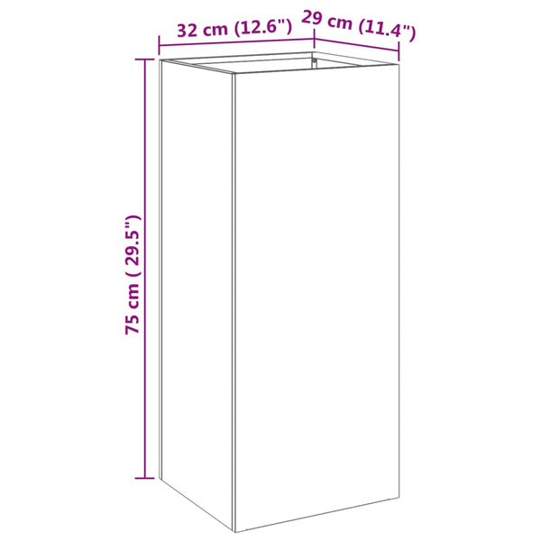 Edelstahl Pflanzkübel Silber 75cm