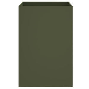 Olivgrüner Pflanzkübel aus Stahl, 75 cm