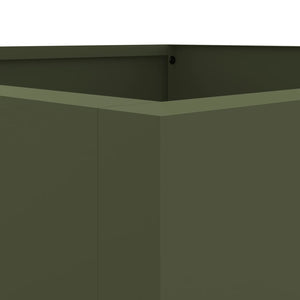 Olivgrüner Pflanzkübel aus Stahl, 75 cm