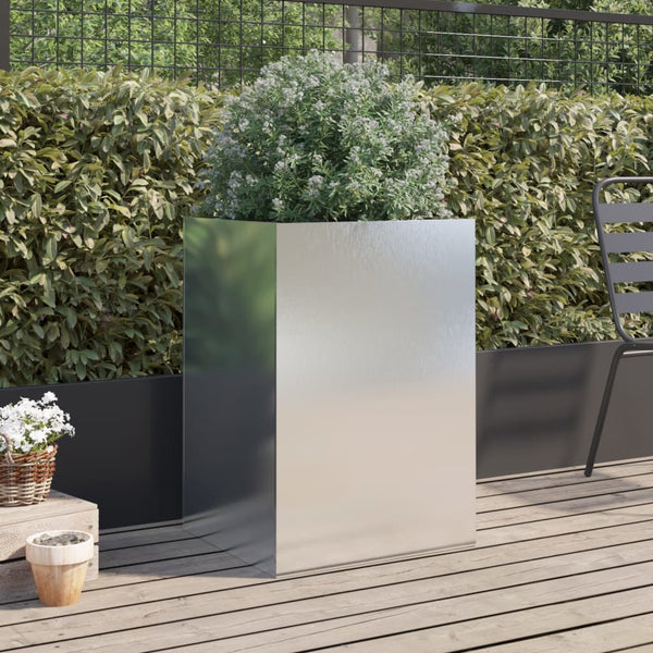 Edelstahl Pflanzkübel Silber 52x48x75cm