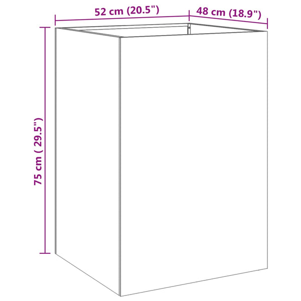 Edelstahl Pflanzkübel Silber 52x48x75cm