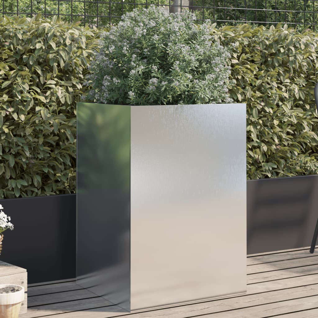 Edelstahl Pflanzkübel Silber 52x48x75cm