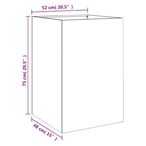 Silberner Pflanzkübel 52x48x75 cm