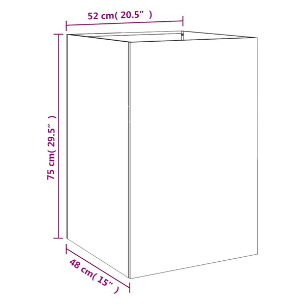 Silberner Pflanzkübel 52x48x75 cm