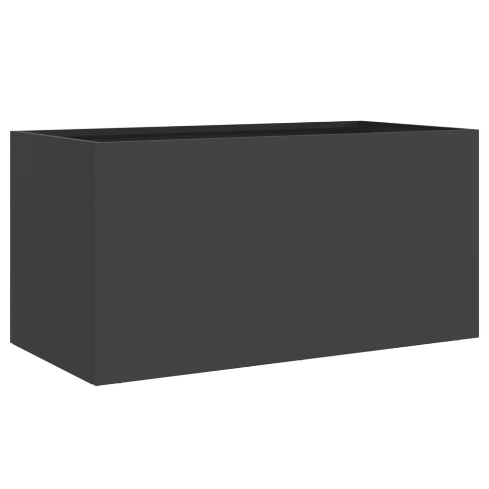 Schwarzer Pflanzkübel Stahl 62x30x29 cm
