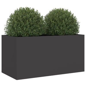 Schwarzer Pflanzkübel Stahl 62x30x29 cm