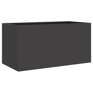 Schwarzer Pflanzkübel Stahl 62x30x29 cm