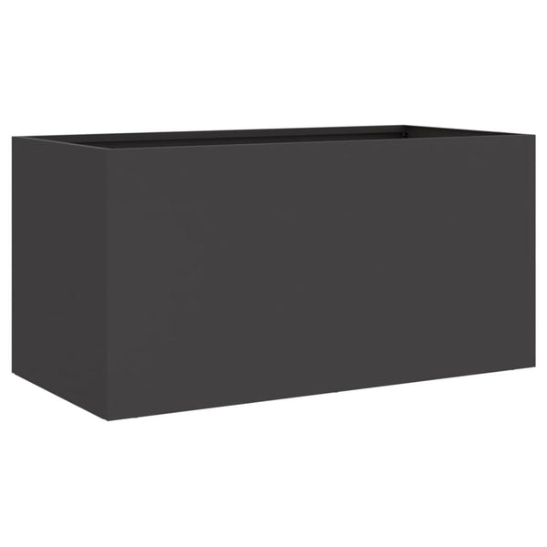Schwarzer Pflanzkübel Stahl 62x30x29 cm