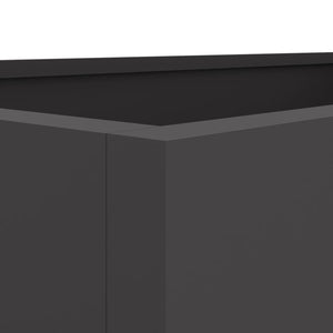 Schwarzer Pflanzkübel Stahl 62x30x29 cm