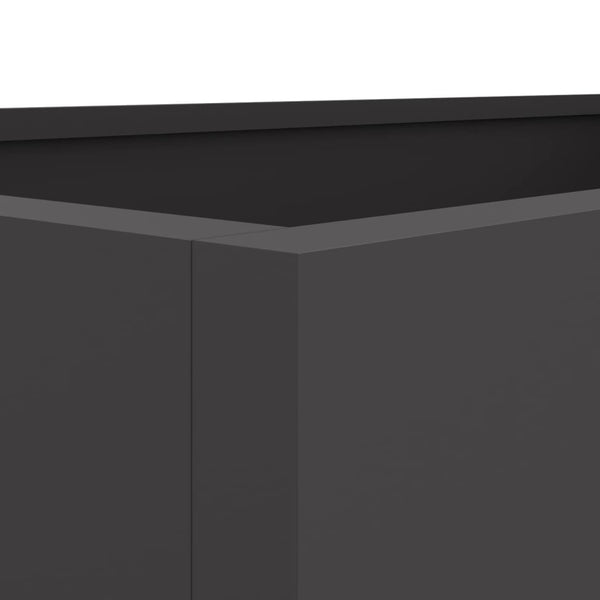 Schwarzer Pflanzkübel Stahl 62x30x29 cm