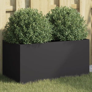Schwarzer Pflanzkübel Stahl 62x30x29 cm