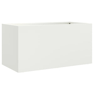 Weißer Pflanzkübel Stahl 62x30x29 cm