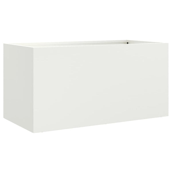 Weißer Pflanzkübel Stahl 62x30x29 cm