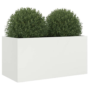 Weißer Pflanzkübel Stahl 62x30x29 cm